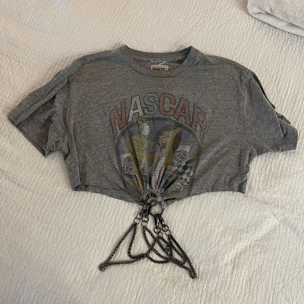 FURST OF A KIND / LF NASCAR cut off shirt with waist chains. S/M